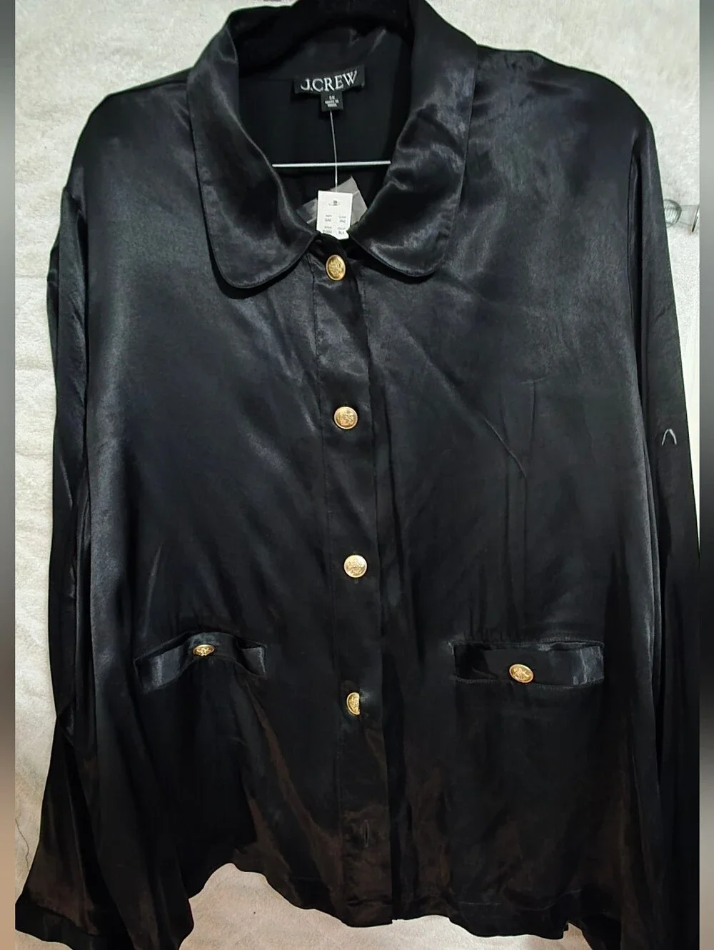 Lady shirt-jacket in luster crepe